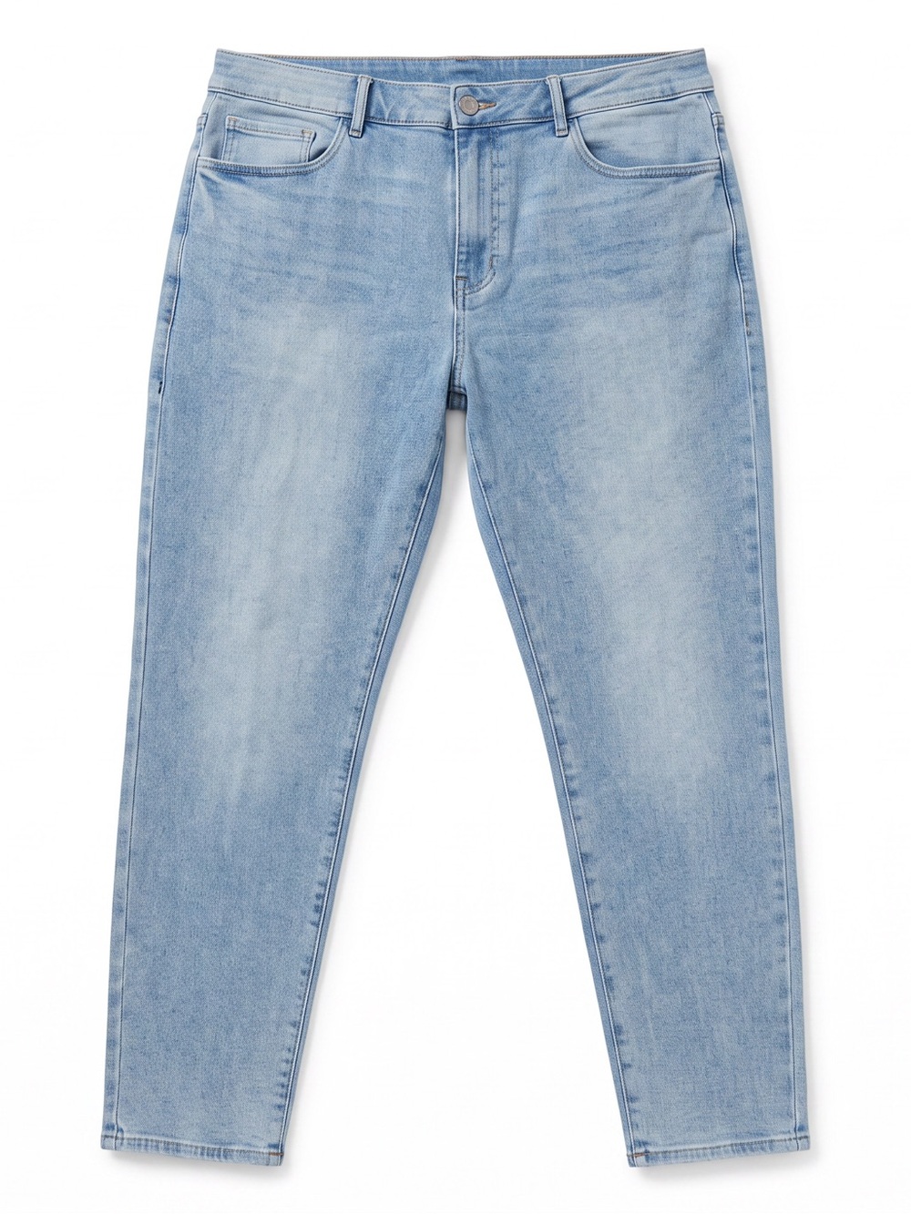 True Religion Geno Relaxed Slim Fit Light Wash Jeans 5-Pocket Button Zip Up
